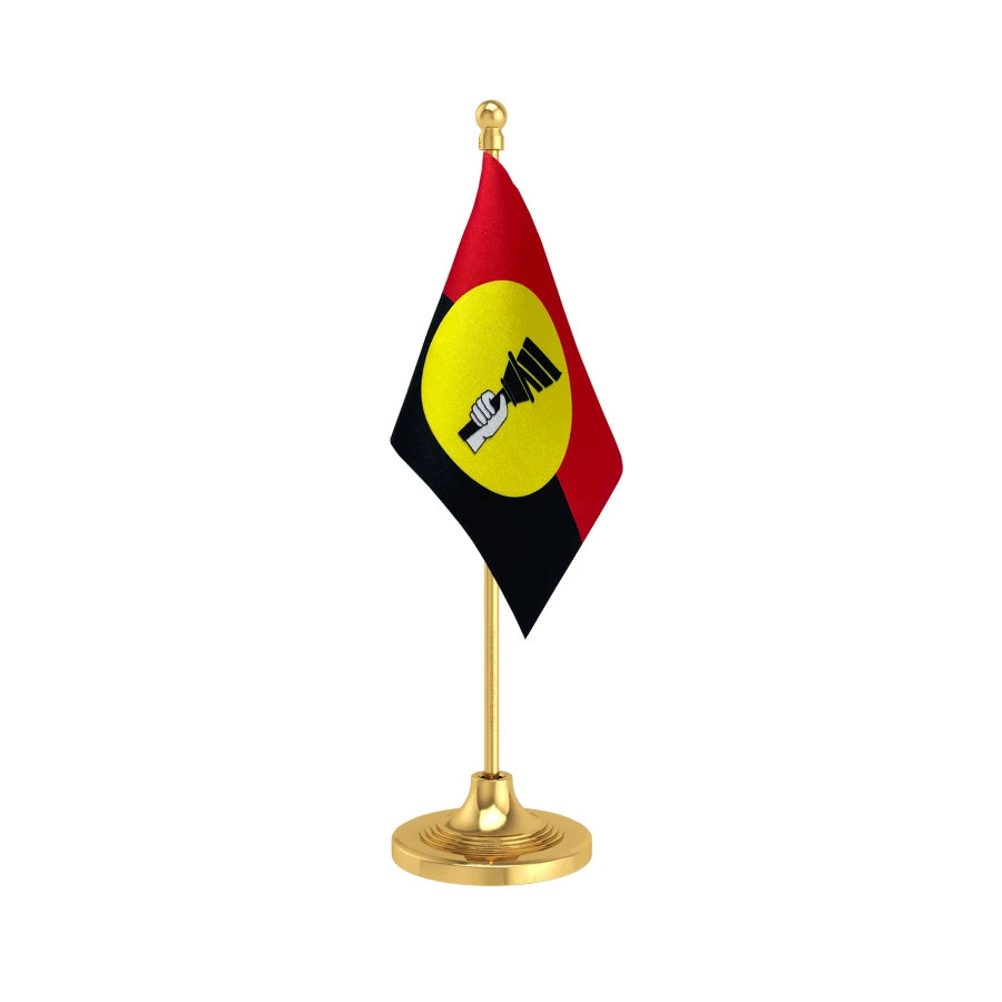 DMDK Desiya Murpokku Dravida Kazhagam Table Flag of 4in x 6in With A Heavy Plastic Base