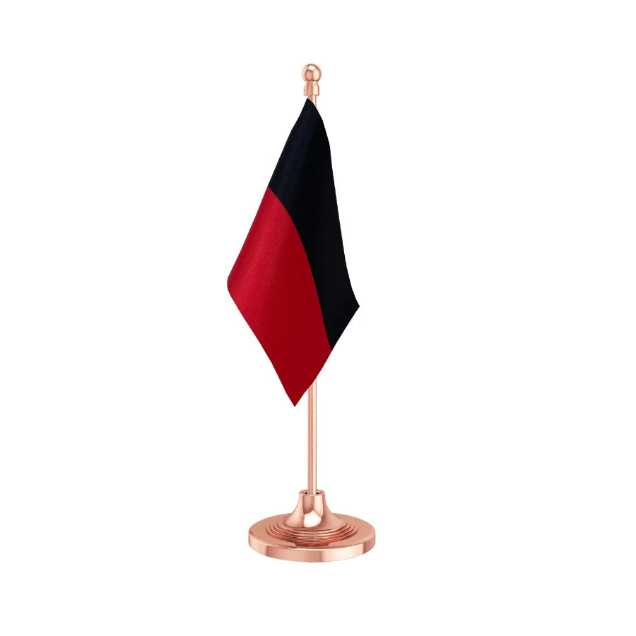 DMK Dravida Munnetra Kazhagam Table Flag of 4in x 6in With A Heavy Plastic Base