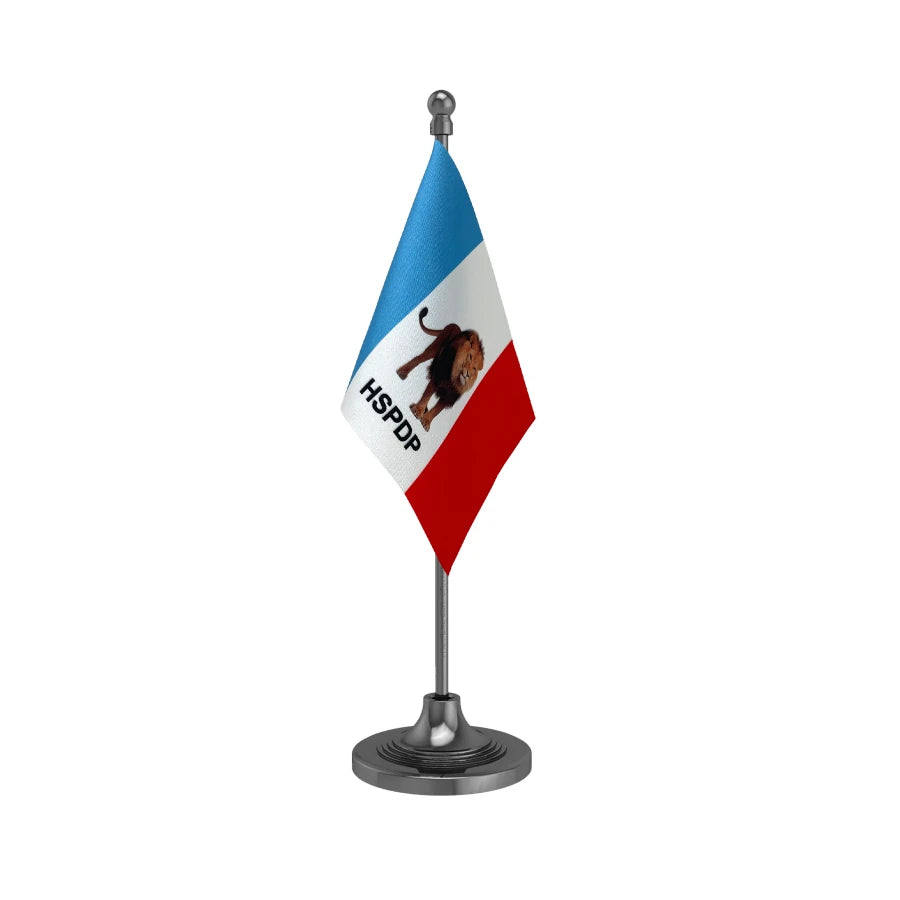 HSPDP Hill State People's Democratic Party Table Flag of 4in x 6in With A Heavy Plastic Base