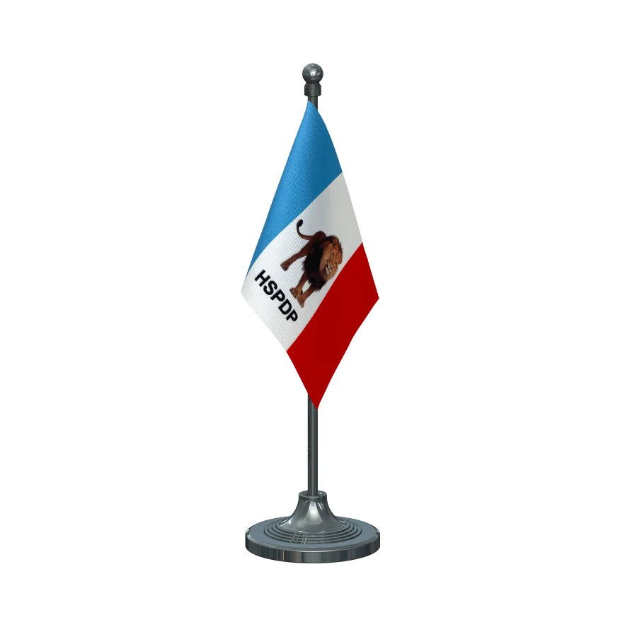 HSPDP Hill State People's Democratic Party Table Flag of 4in x 6in With A Heavy Plastic Base