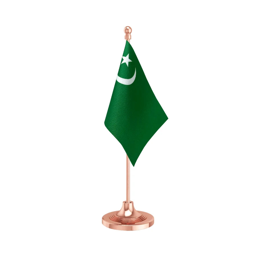 IUML Indian Union Muslim League Table Flag of 4in x 6in With A Heavy Plastic Base