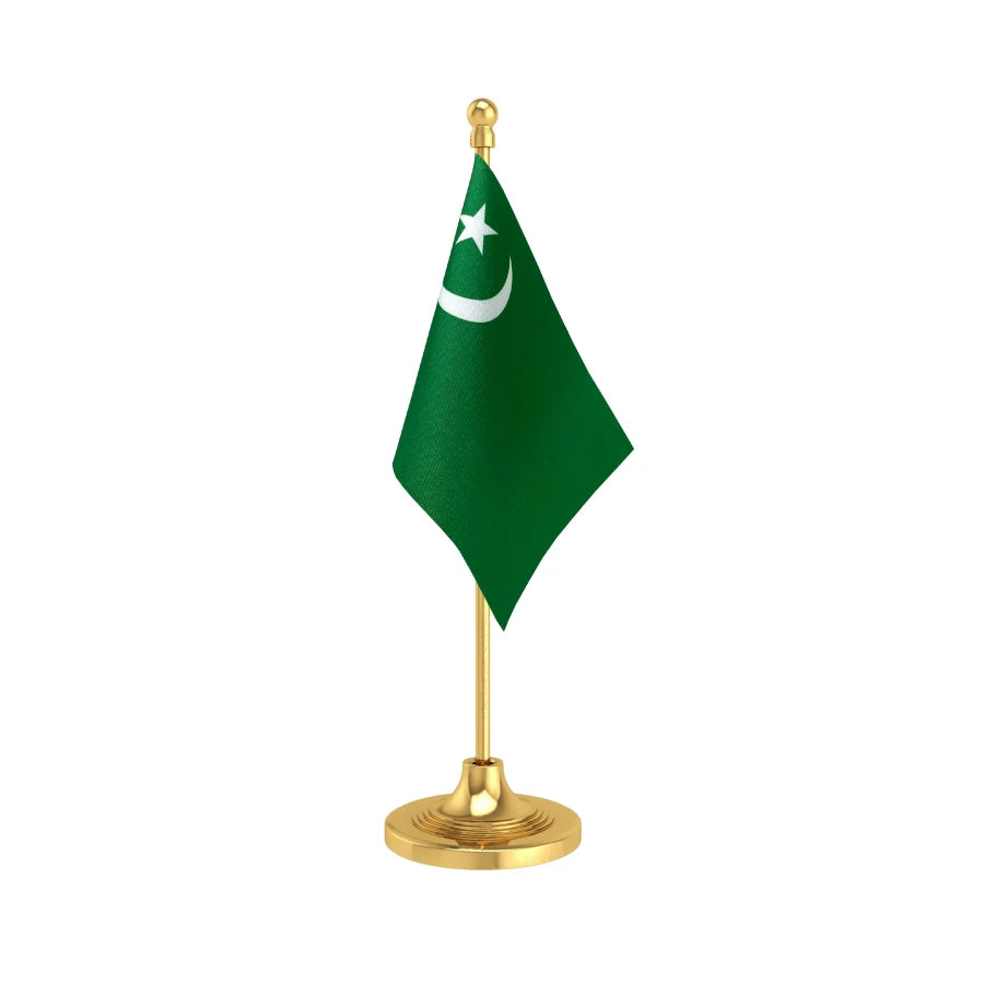 IUML Indian Union Muslim League Table Flag of 4in x 6in With A Heavy Plastic Base