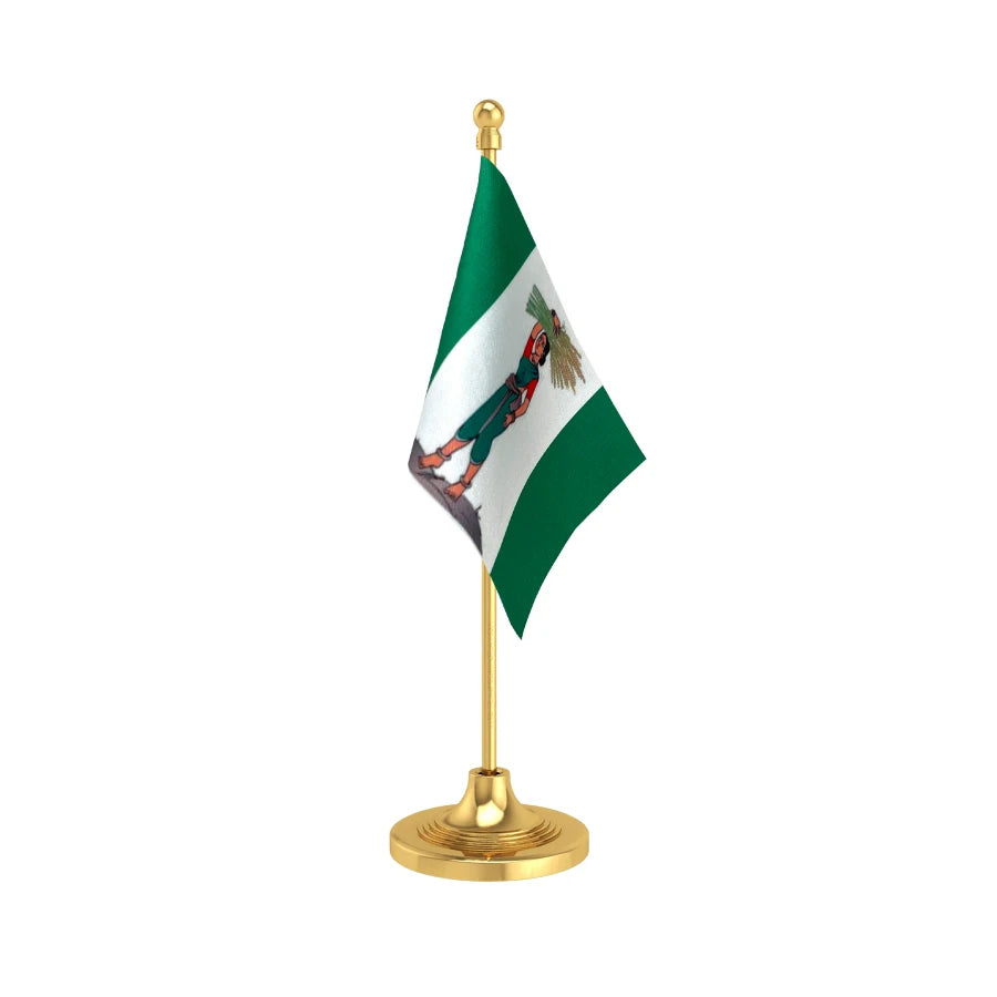 JDS Janata Dal Secular Table Flag of 4in x 6in With A Heavy Plastic Base
