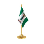 JDS Janata Dal Secular Table Flag of 4in x 6in With A Heavy Plastic Base