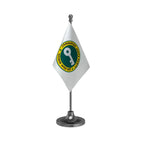 JJP Jannayak Janta Party Table Flag of 4in x 6in With A Heavy Plastic Base