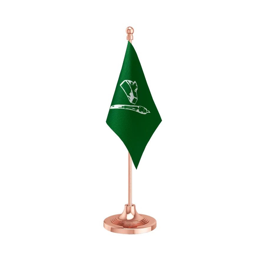 JKPDP Jammu & Kashmir People's Democratic Party Table Flag of 4in x 6in With A Heavy Plastic Base