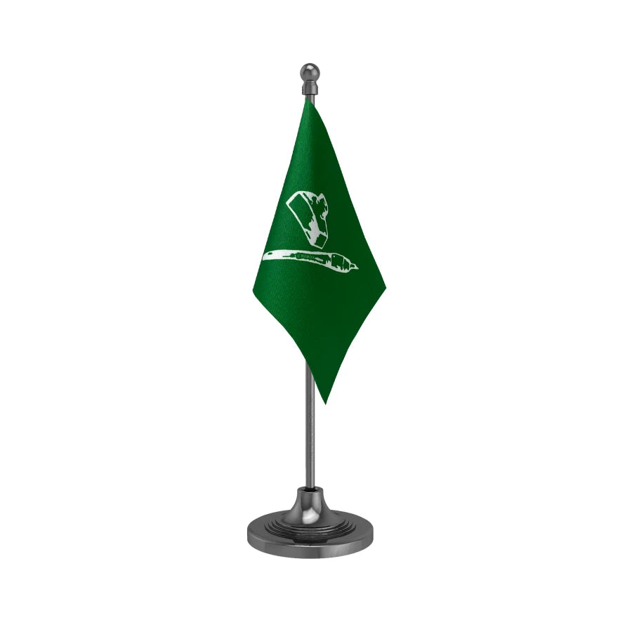 JKPDP Jammu & Kashmir People's Democratic Party Table Flag of 4in x 6in With A Heavy Plastic Base