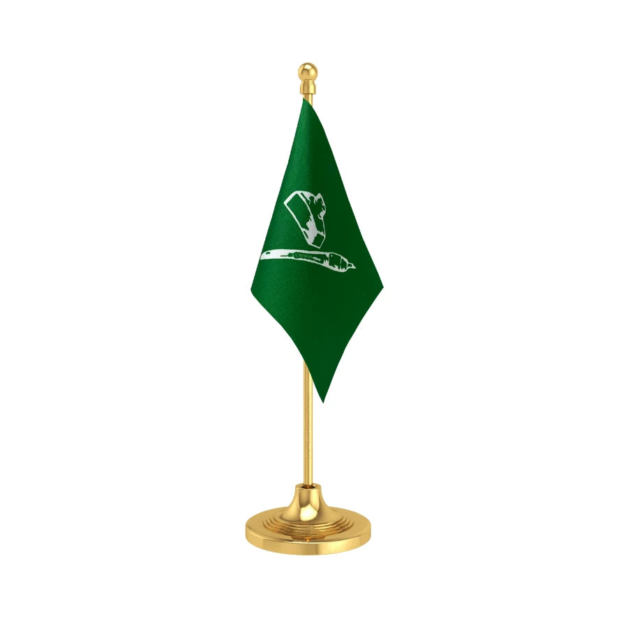 JKPDP Jammu & Kashmir People's Democratic Party Table Flag of 4in x 6in With A Heavy Plastic Base