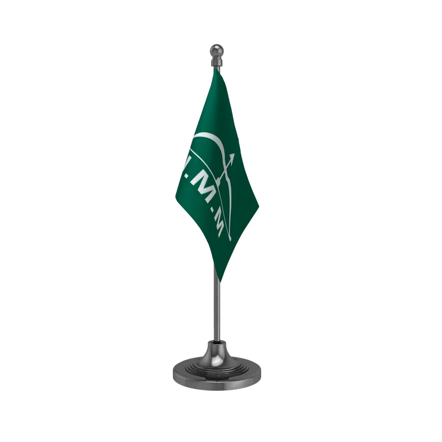 JMM Jharkhand Mukti Morcha Party Table Flag of 4in x 6in With A Heavy Plastic Base