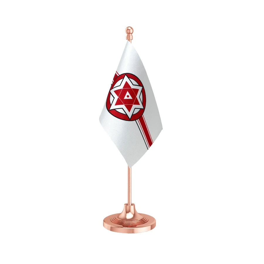 JSP Jana Sena Party Table Flag of 4in x 6in With A Heavy Plastic Base