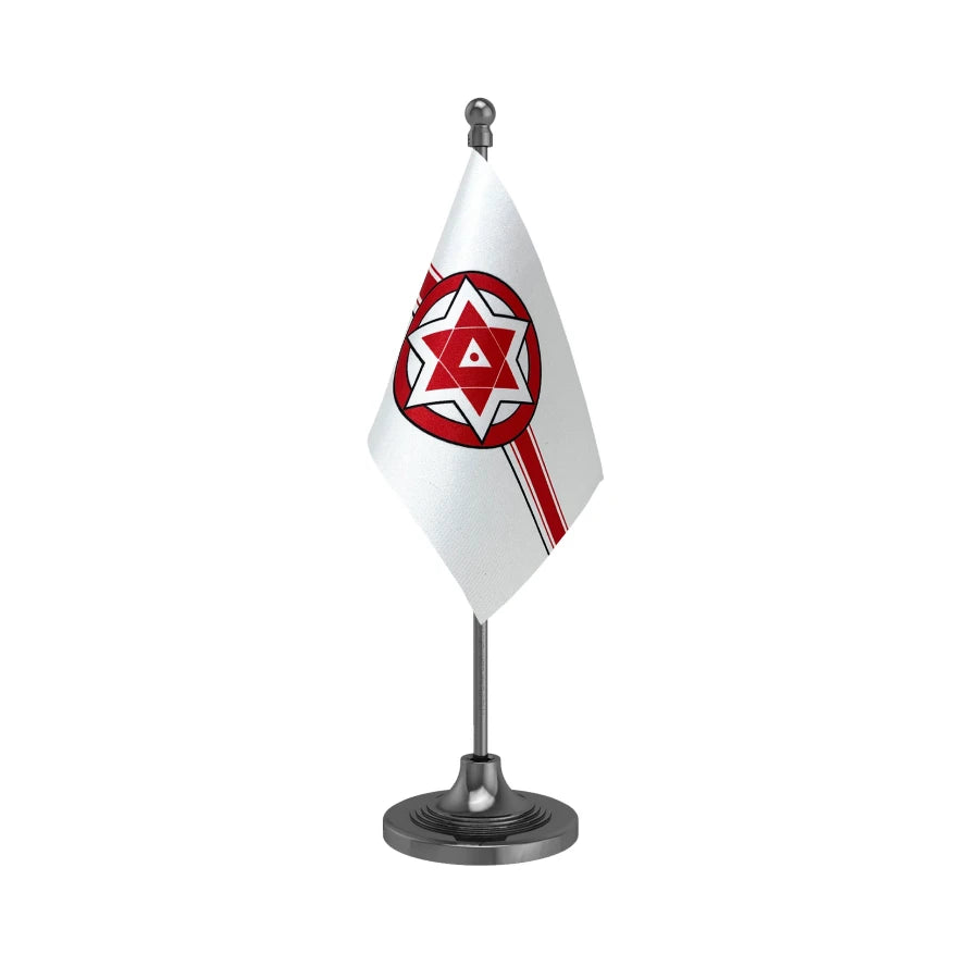 JSP Jana Sena Party Table Flag of 4in x 6in With A Heavy Plastic Base
