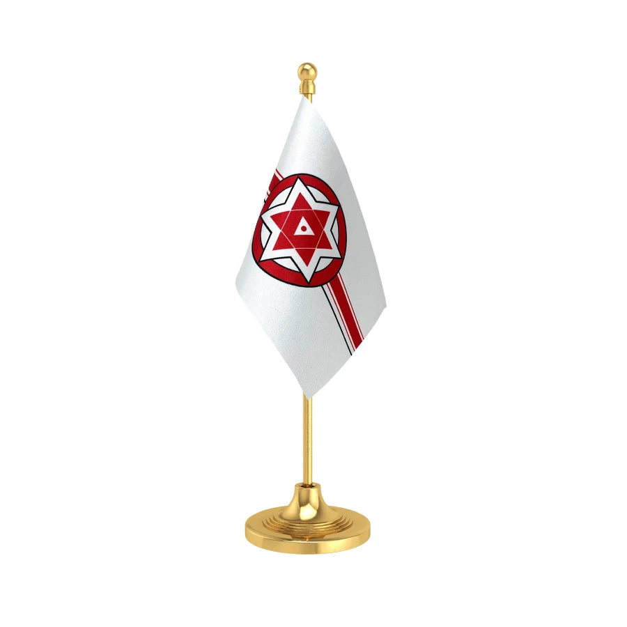 JSP Jana Sena Party Table Flag of 4in x 6in With A Heavy Plastic Base