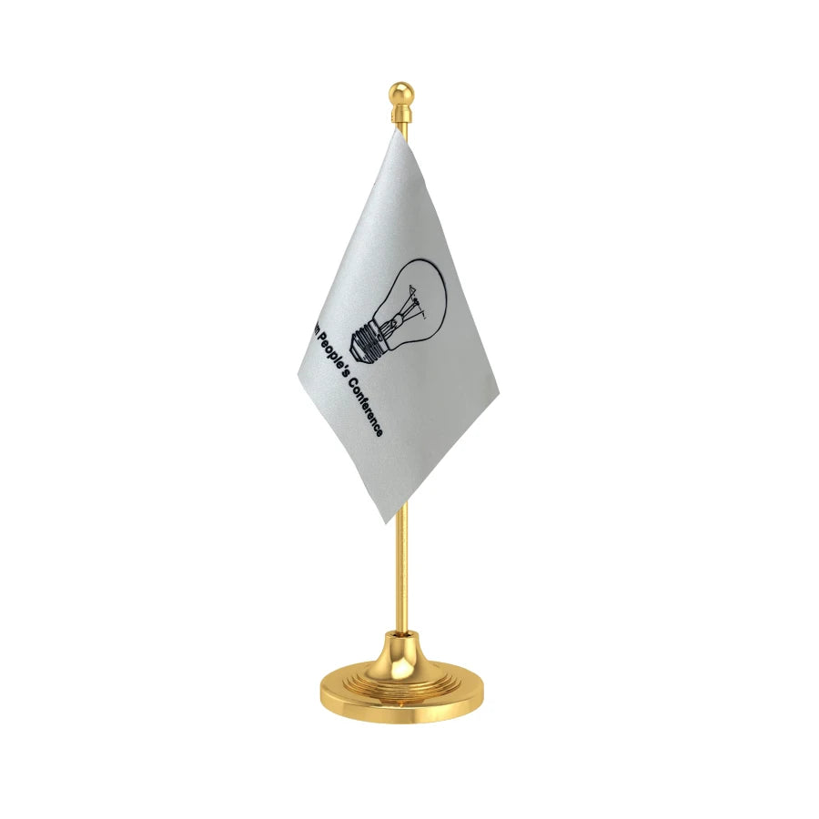 MPC Mizoram People's Conference Table Flag of 4in x 6in With A Heavy Plastic Base