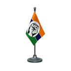 MSP Maharashtra Swabhiman Paksha Table Flag of 4in x 6in With A Heavy Plastic Base