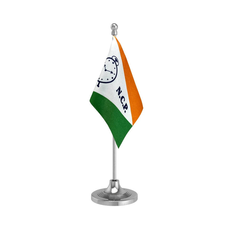 NCP National Congress Party Table Flag of 4in x 6in With A Heavy Plastic Base