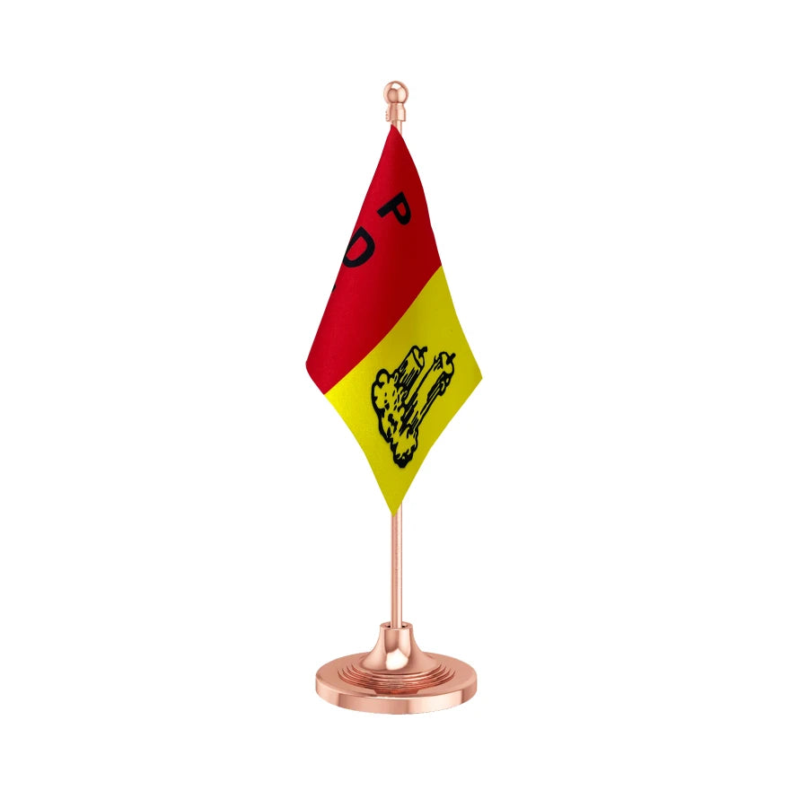 People's Democratic Front Party Table Flag of 4in x 6in With A Heavy Plastic Base