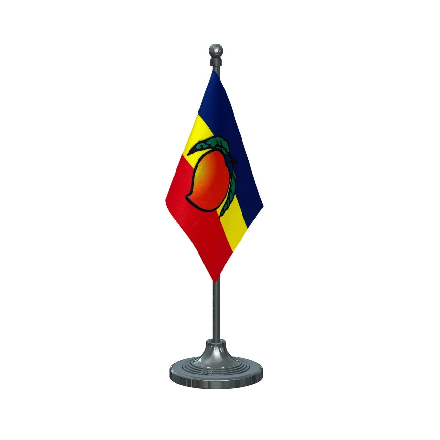 PMK Pattali Makkal Katchi Table Flag of 4in x 6in With A Heavy Plastic Base
