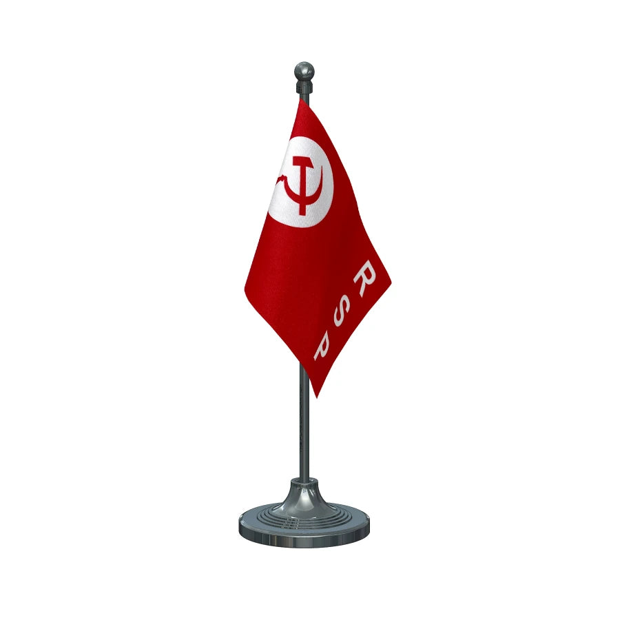 RSP Revolutionary Socialist Party Table Flag of 4in x 6in With A Heavy Plastic Base