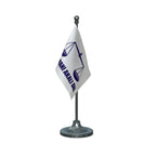 Shiromani Akali Dal Table Flag of 4in x 6in With A Heavy Plastic Base