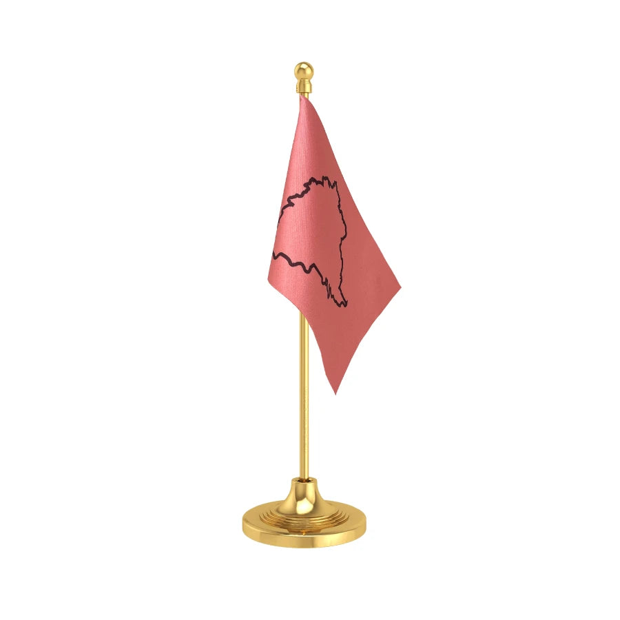 TRS Telangana Rashtra Samithi Table Flag of 4in x 6in With A Heavy Plastic Base