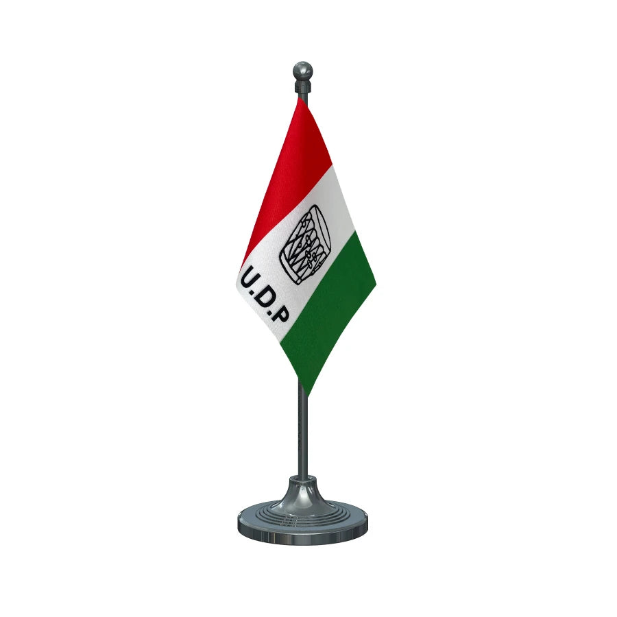 UDP United Democratic Party of IndiaTable Flag of 4in x 6in With A Heavy Plastic Base