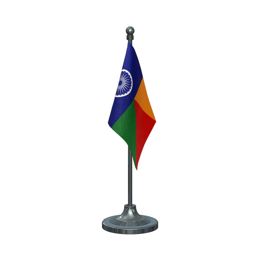 VBA Vanchit Bahujan Aaghadi Party Table Flag of 4in x 6in With A Heavy Plastic Base