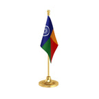 VBA Vanchit Bahujan Aaghadi Party Table Flag of 4in x 6in With A Heavy Plastic Base