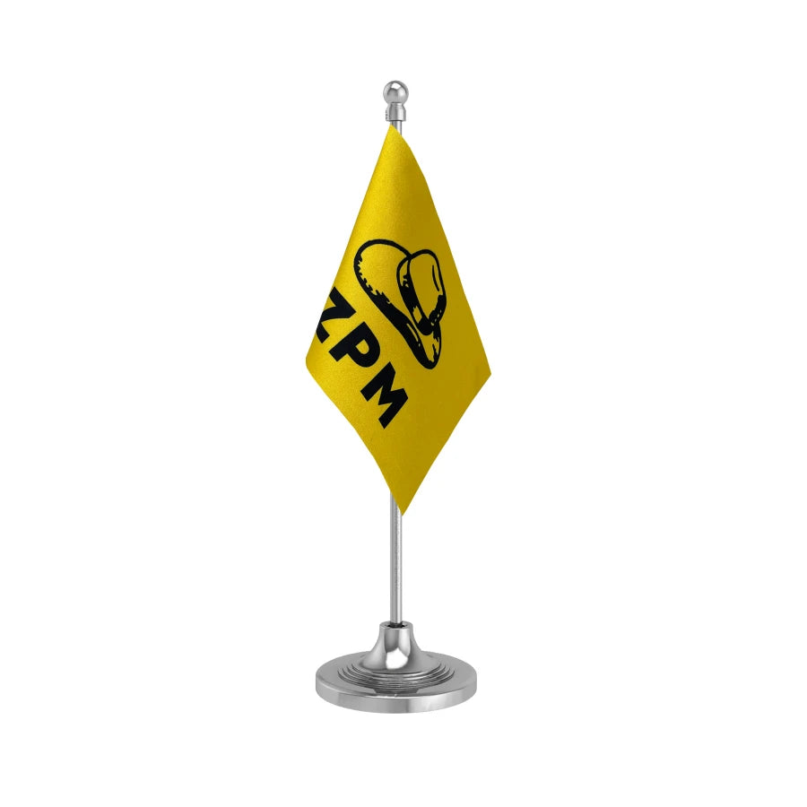 ZPM Zoram People's Movement Party Table Flag of 4in x 6in With A Heavy Plastic Base