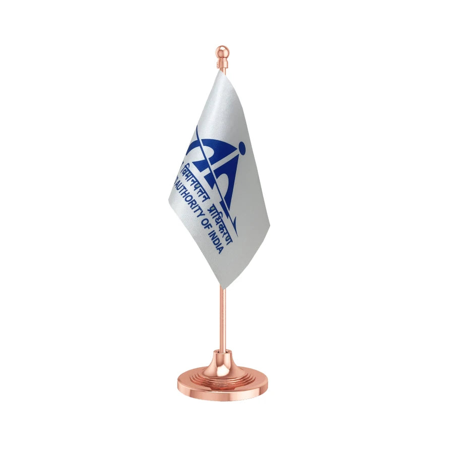 AAI Airport Authority Table Flag of 4in x 6in With A Heavy Plastic Base
