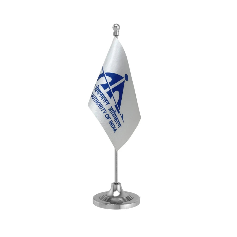 AAI Airport Authority Table Flag of 4in x 6in With A Heavy Plastic Base