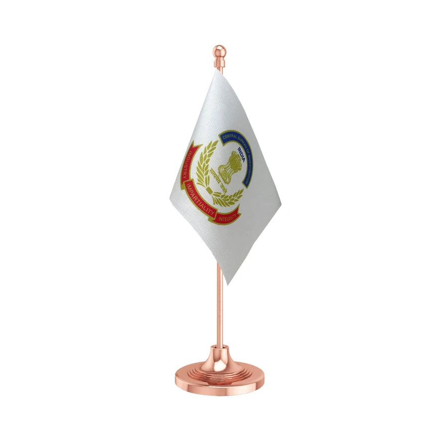 CBI Central Bureau of Investigation Table Flag of 4in x 6in With A Heavy Plastic Base