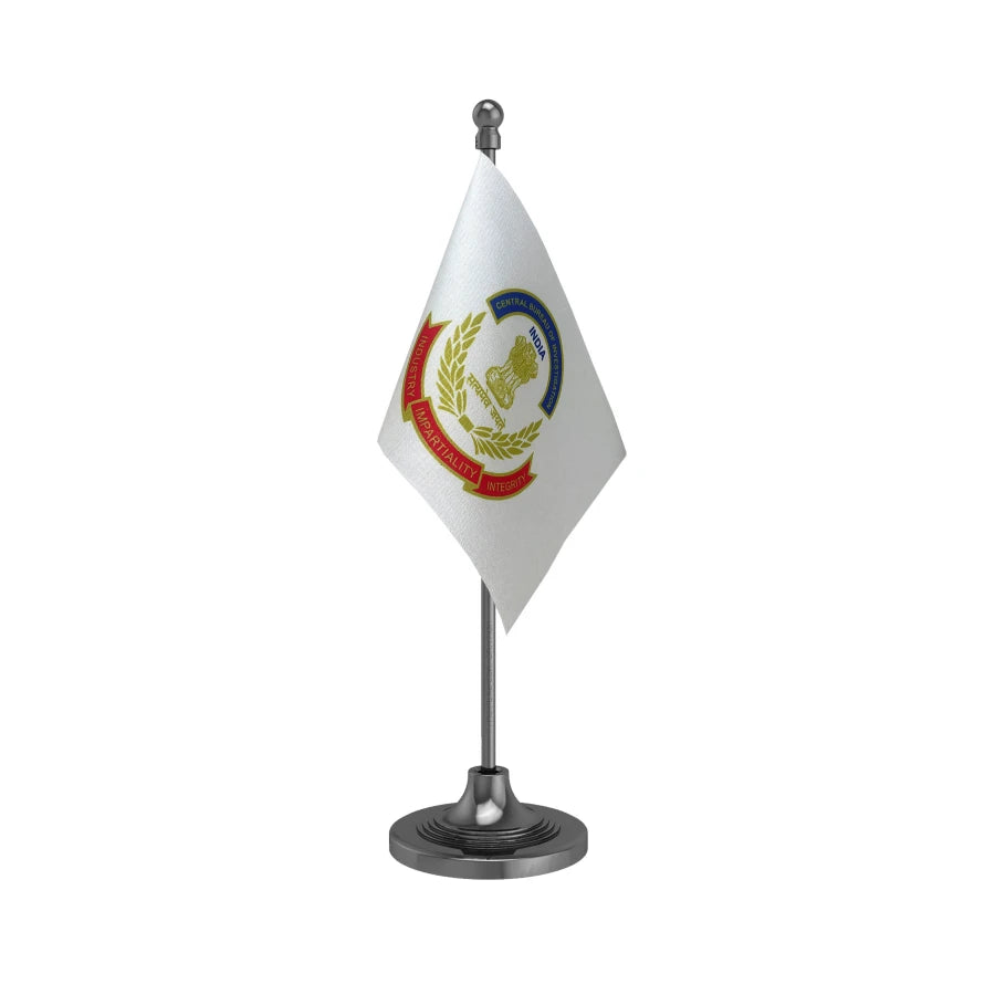 CBI Central Bureau of Investigation Table Flag of 4in x 6in With A Heavy Plastic Base