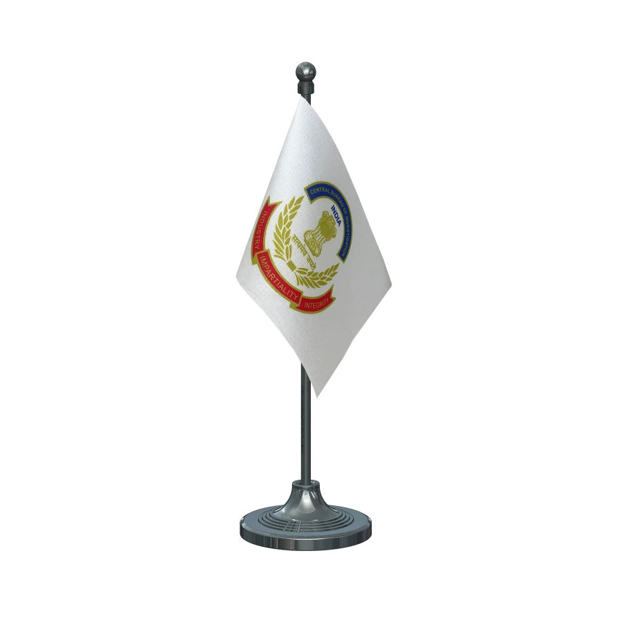CBI Central Bureau of Investigation Table Flag of 4in x 6in With A Heavy Plastic Base