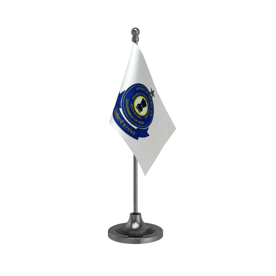 CBIC Central Board of Indirect Taxes & Customs Table Flag of 4in x 6in With A Heavy Plastic Base