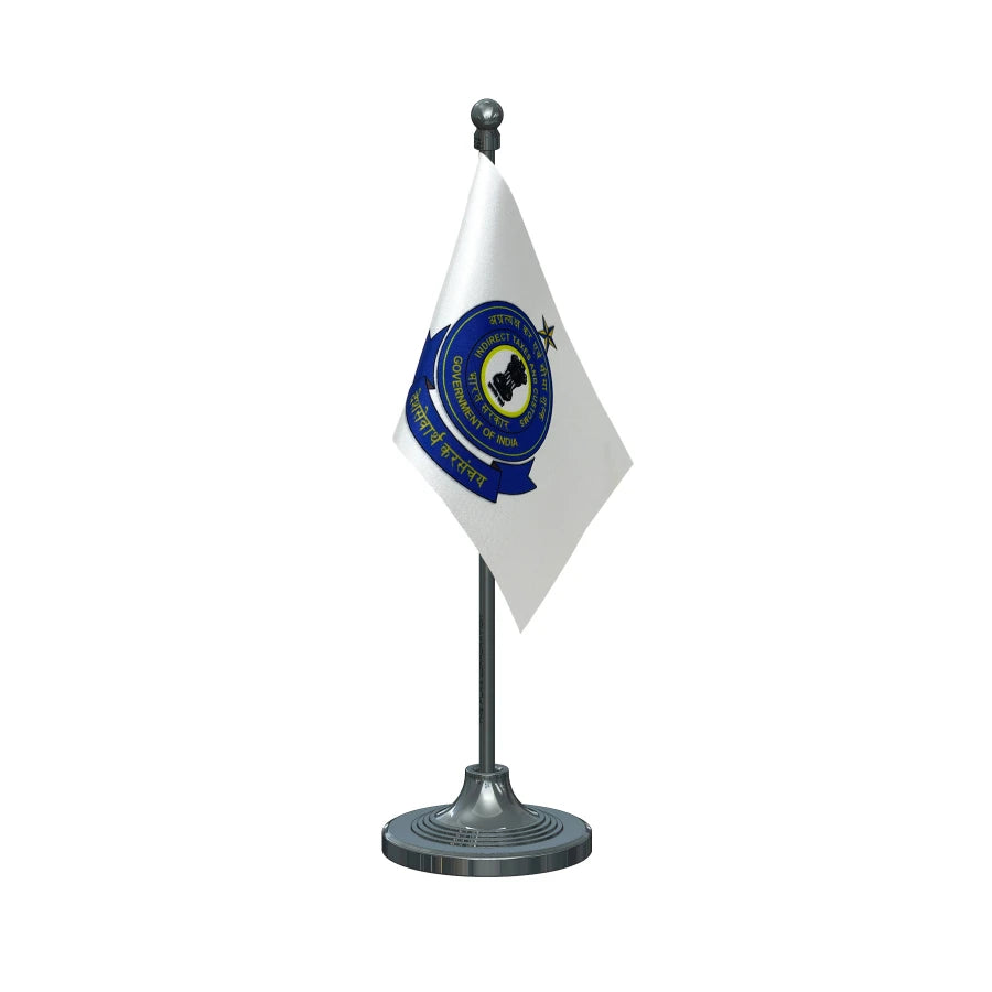 CBIC Central Board of Indirect Taxes & Customs Table Flag of 4in x 6in With A Heavy Plastic Base