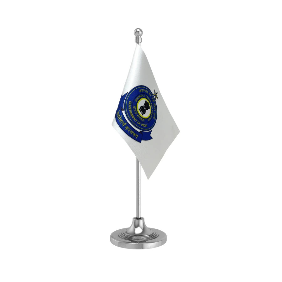 CBIC Central Board of Indirect Taxes & Customs Table Flag of 4in x 6in With A Heavy Plastic Base