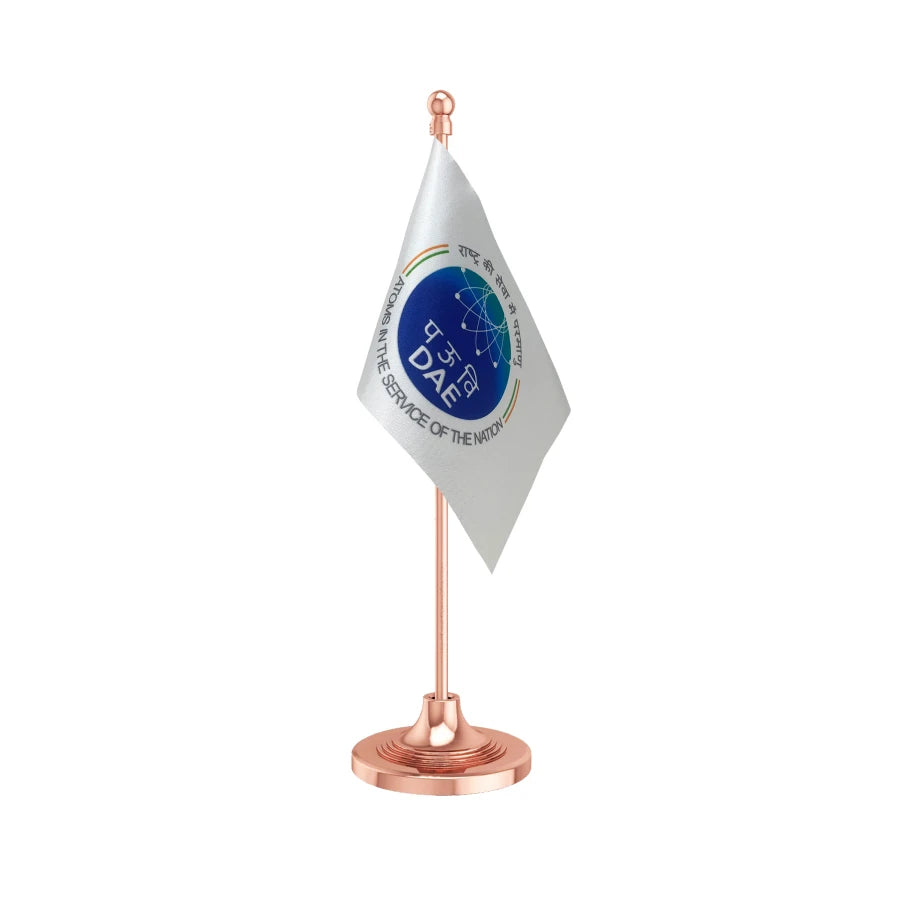 DAE Department of Atomic Energy Table Flag of 4in x 6in With A Heavy Plastic Base