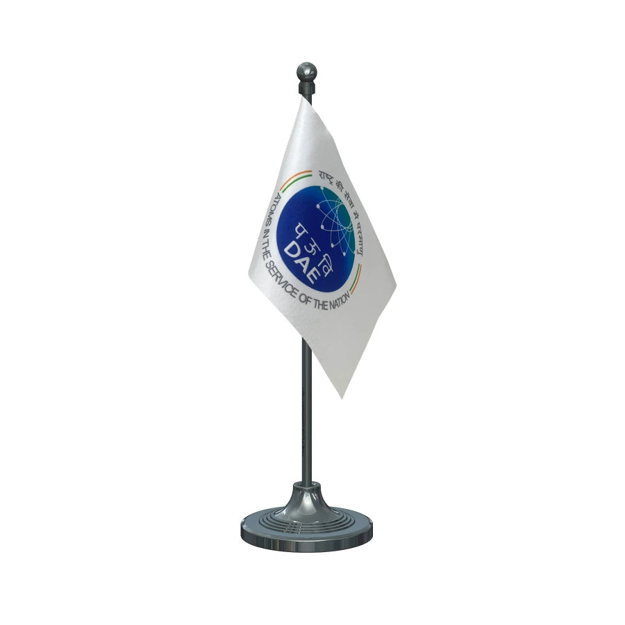 DAE Department of Atomic Energy Table Flag of 4in x 6in With A Heavy Plastic Base