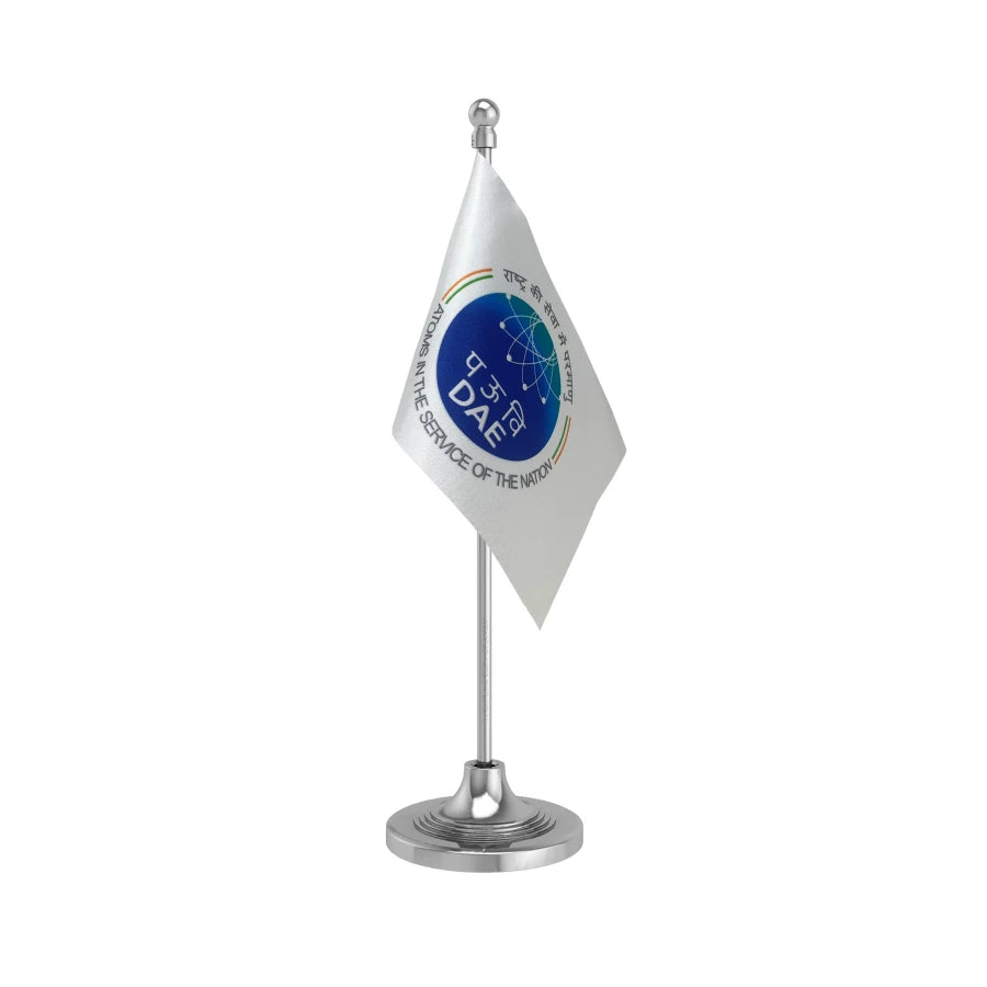 DAE Department of Atomic Energy Table Flag of 4in x 6in With A Heavy Plastic Base