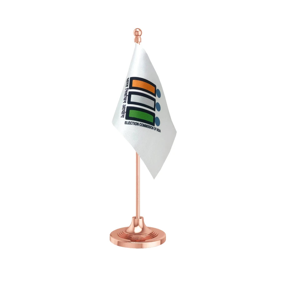 ECI Election Commission of India Table Flag of 4in x 6in With A Heavy Plastic Base