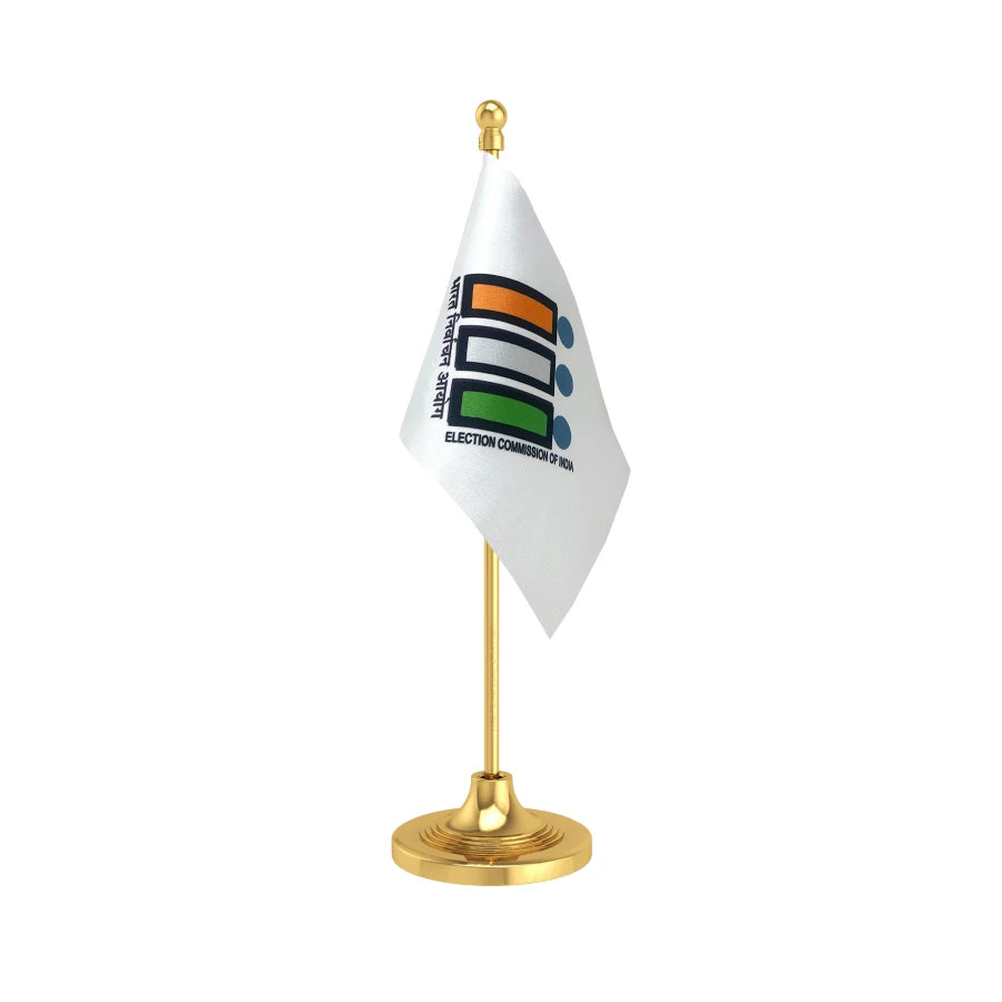 ECI Election Commission of India Table Flag of 4in x 6in With A Heavy Plastic Base