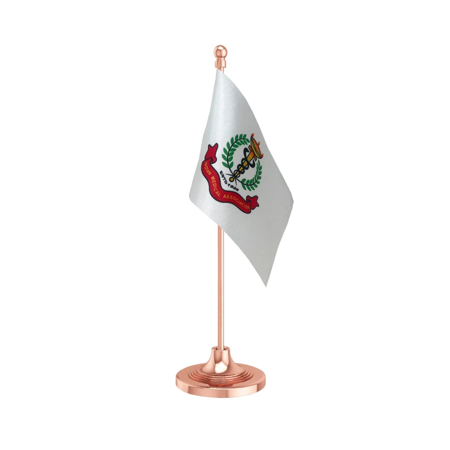 IMA Indian Medical Association Table Flag of 4in x 6in With A Heavy Plastic Base
