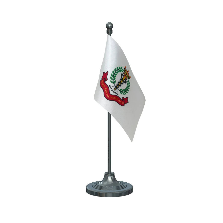 IMA Indian Medical Association Table Flag of 4in x 6in With A Heavy Plastic Base