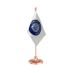 Indian Railways Blue of India Table Flag of 4in x 6in With A Heavy Plastic Base