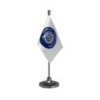 Indian Railways Blue of India Table Flag of 4in x 6in With A Heavy Plastic Base