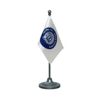 Indian Railways Blue of India Table Flag of 4in x 6in With A Heavy Plastic Base