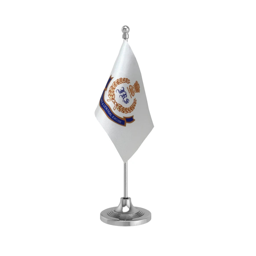 IRS Indian Revenue Service Table Flag of 4in x 6in With A Heavy Plastic Base