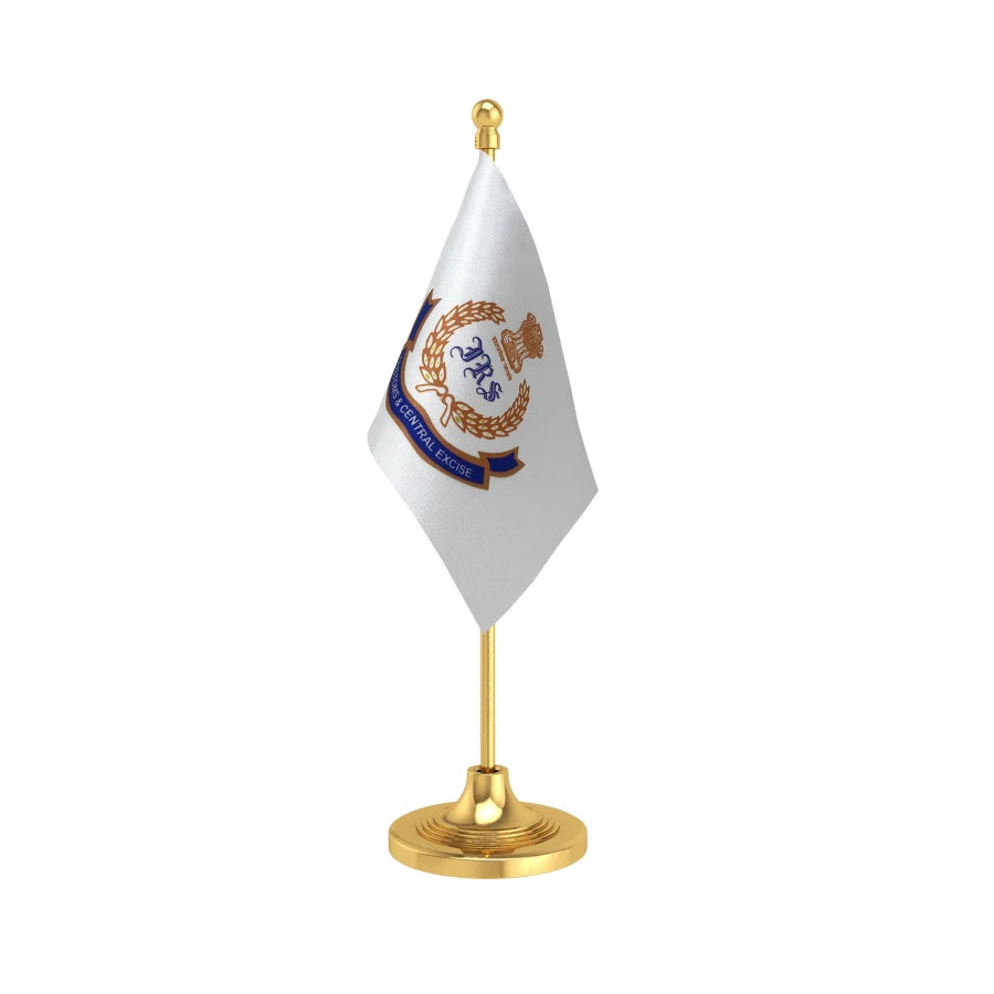 IRS Indian Revenue Service Table Flag of 4in x 6in With A Heavy Plastic Base