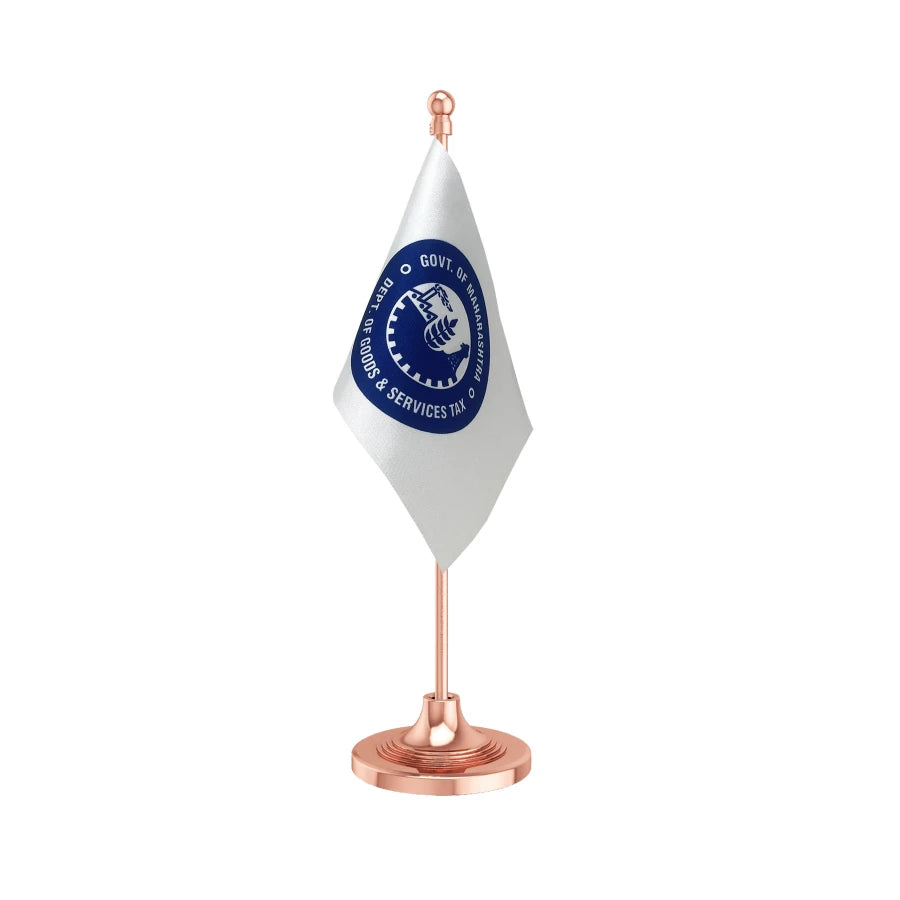 GST Department of Maharashtra Table Flag of 4in x 6in With A Heavy Plastic Base