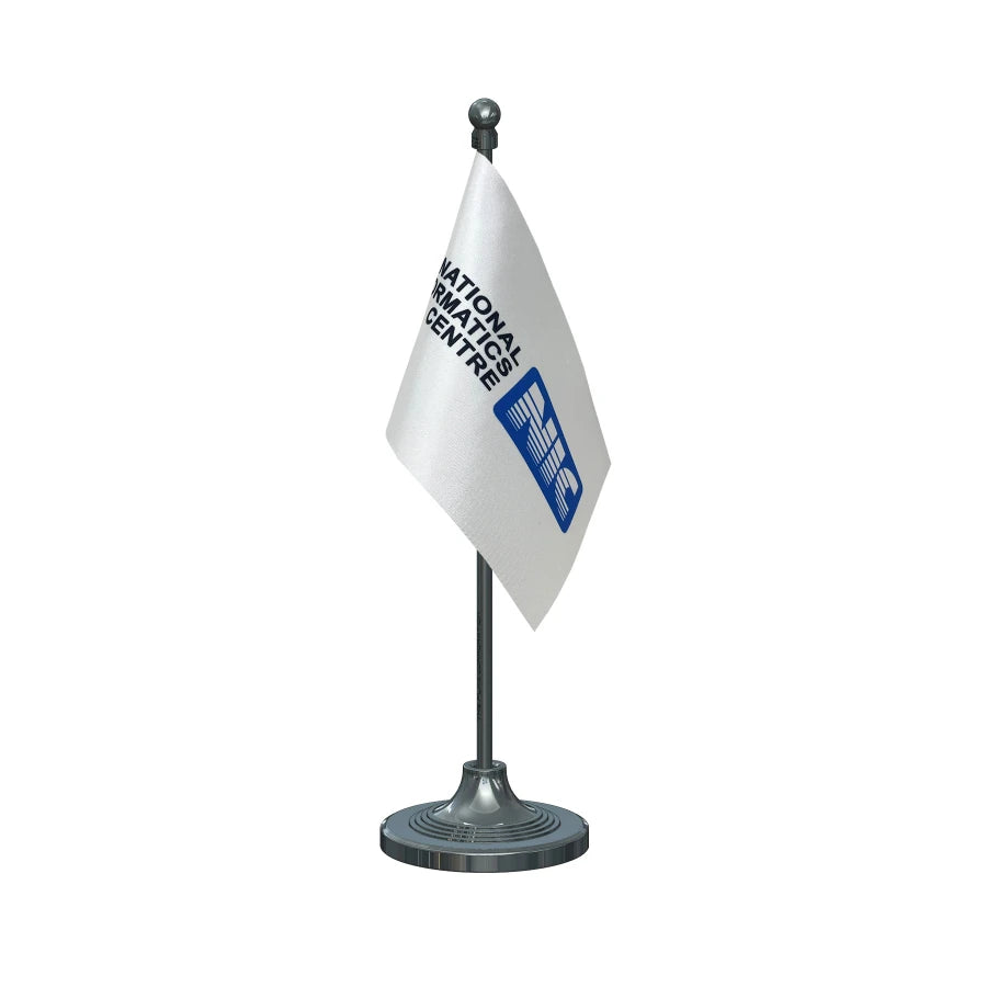 NIA National Investigation Agency Table Flag of 4in x 6in With A Heavy Plastic Base